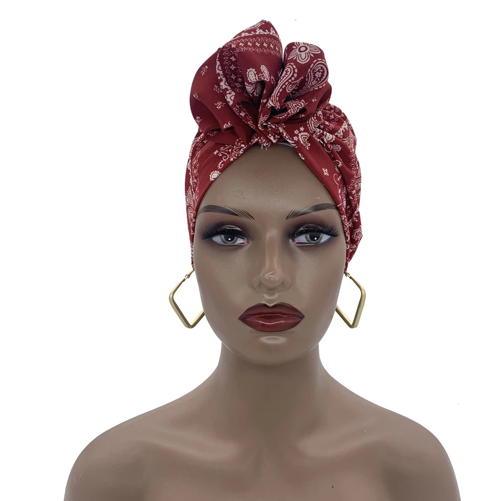 Elegant Retro Turban for Women Headscarf Cap Soild Color Ladies Beanies Caps