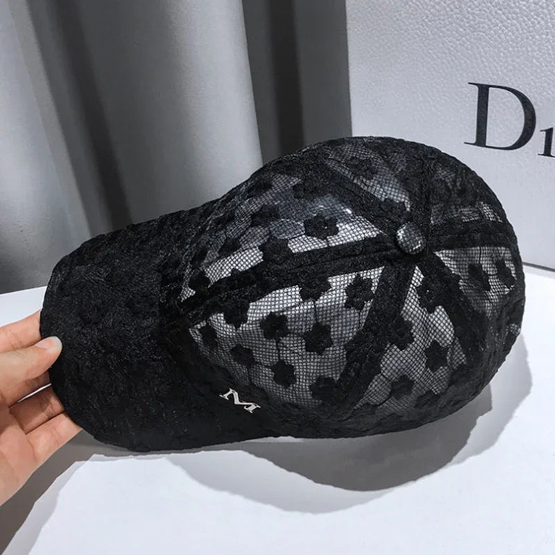 Summer Lace Mesh Baseball Cap – Breathable Cotton, Sun Protection & Giving Effortless Outdoor It-Girl Energy ☀️🌸