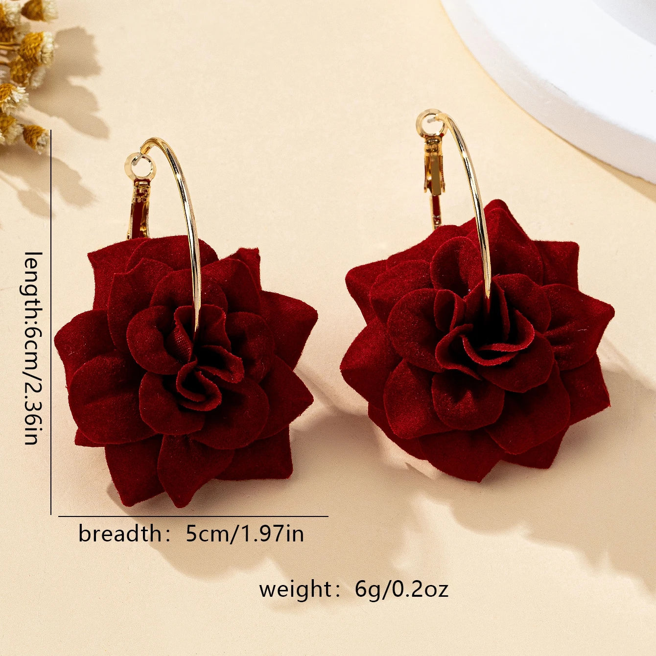 3D Fabric Flower Hoop Earrings — Cute, Romantic & Always On-Trend 🌸
