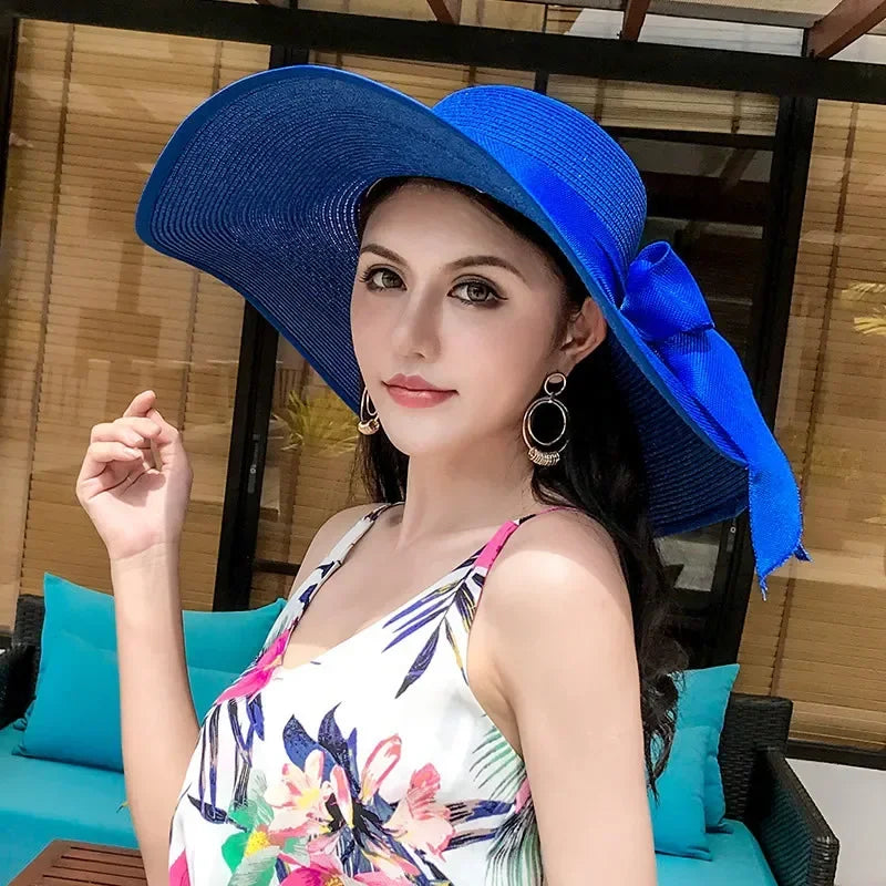 Women Hat Foldable Summer Straw Hat For Beach Travel Visors Female Face Protection UV Cut Bucket Cap Girl Sun Panama Wholesale