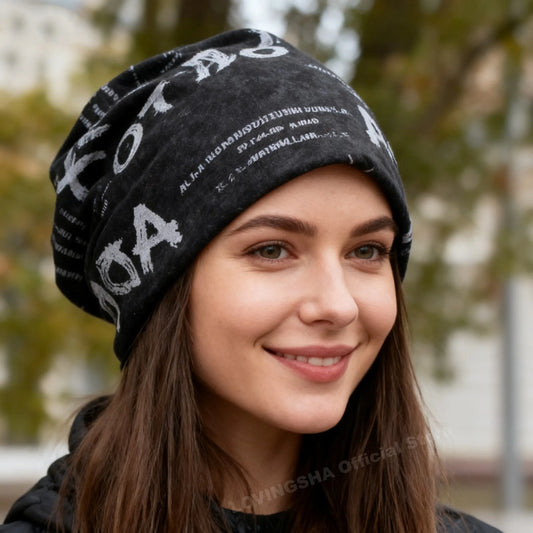 Letter Print Warm Beanie