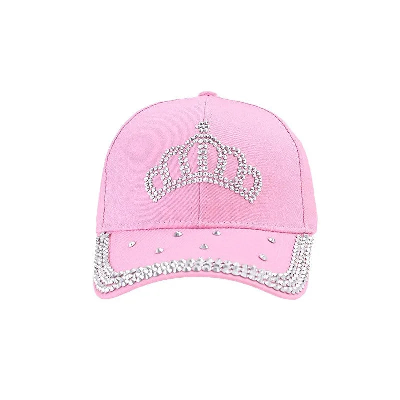 Men's and Women's New Summer Fashion Casual Hot Diamond Crown Cap Outdoor Sports Sunshade Baseball Cap