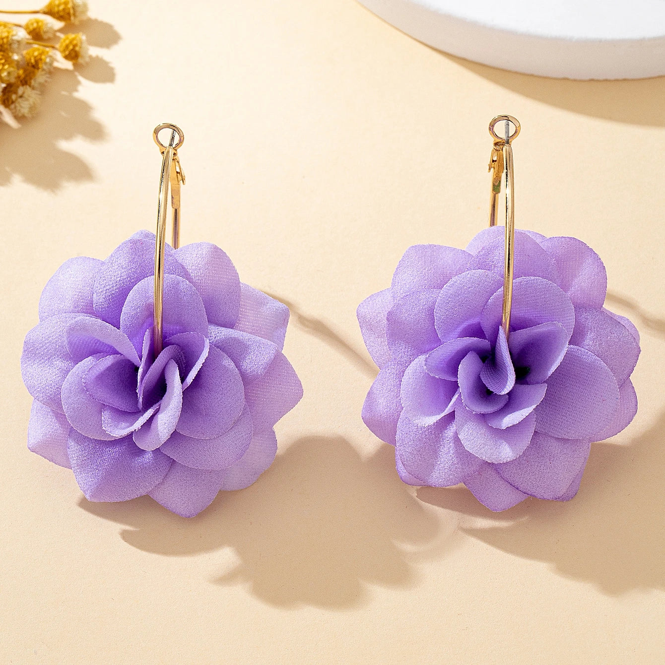 3D Fabric Flower Hoop Earrings — Cute, Romantic & Always On-Trend 🌸