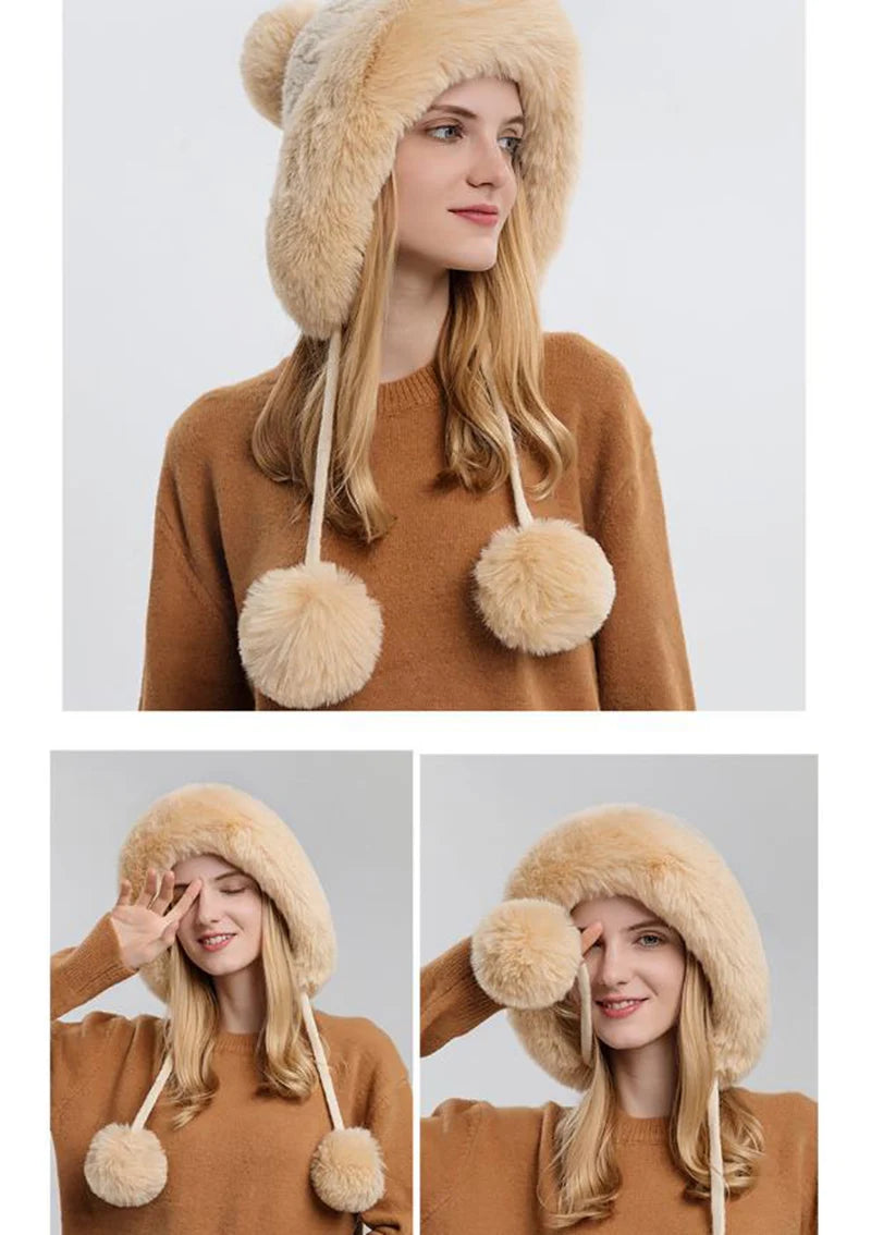 Knitted Balaclava Beanie Hat – Built-In Face Mask, Hood & Neck Scarf for the Woman Who Does It All ❄️🧶