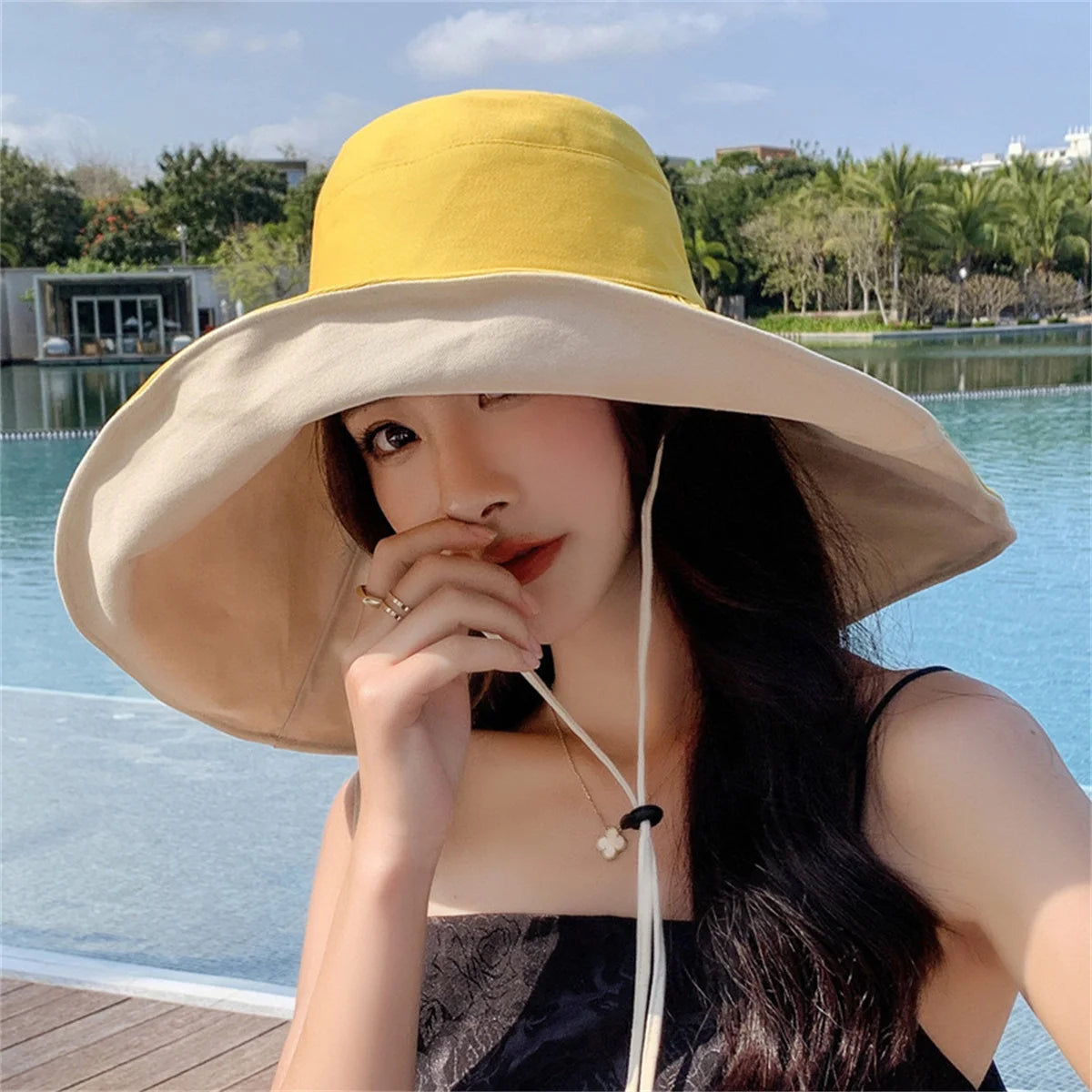 Double-Sided Bucket Hat — UV Protection Sun Hat for Women