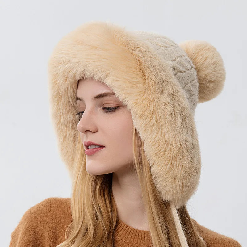 Knitted Balaclava Beanie Hat – Built-In Face Mask, Hood & Neck Scarf for the Woman Who Does It All ❄️🧶