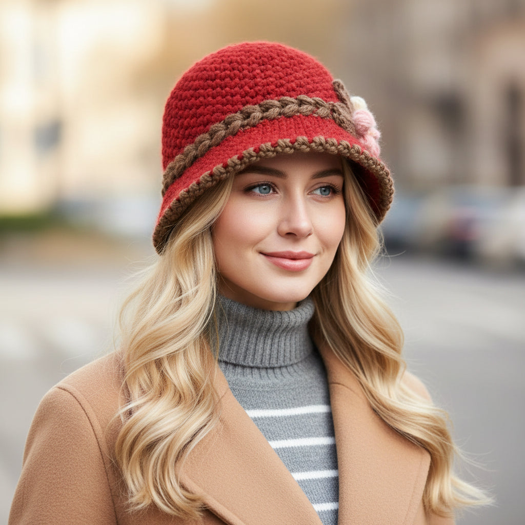 Warm Knitted Bucket Hat – Windproof Plush Yarn, Foldable Crochet & Giving Cozy Outdoor It-Girl Energy 🪣✨