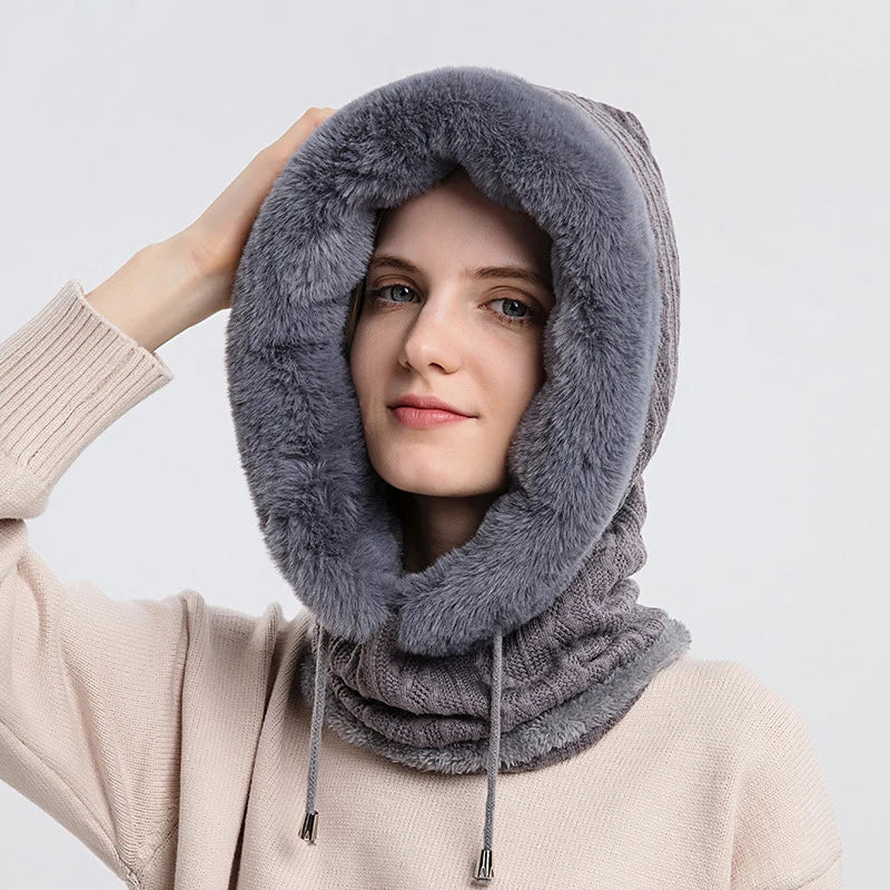 Knitted Balaclava Beanie Hat – Built-In Face Mask, Hood & Neck Scarf for the Woman Who Does It All ❄️🧶