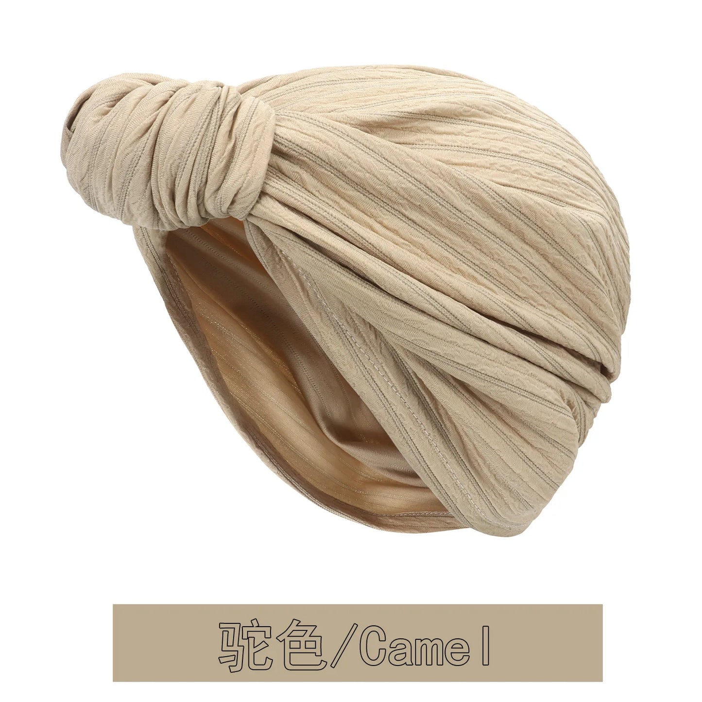 Fashion Women Shine Silver Wire Knot Turban Cap Autumn Winter Warm Headwear Bonnet Casual Streetwear Female Muslim Indian Hats