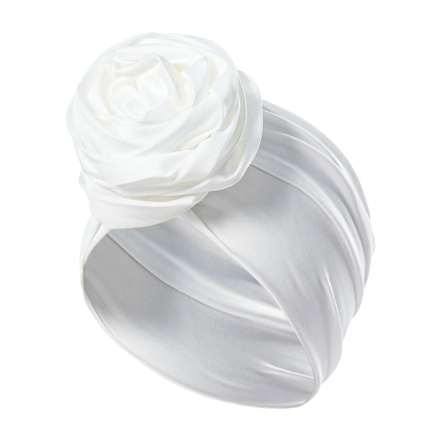 Big Rose Flower Turban Wrap — Boho Elastic Headband for Every Season