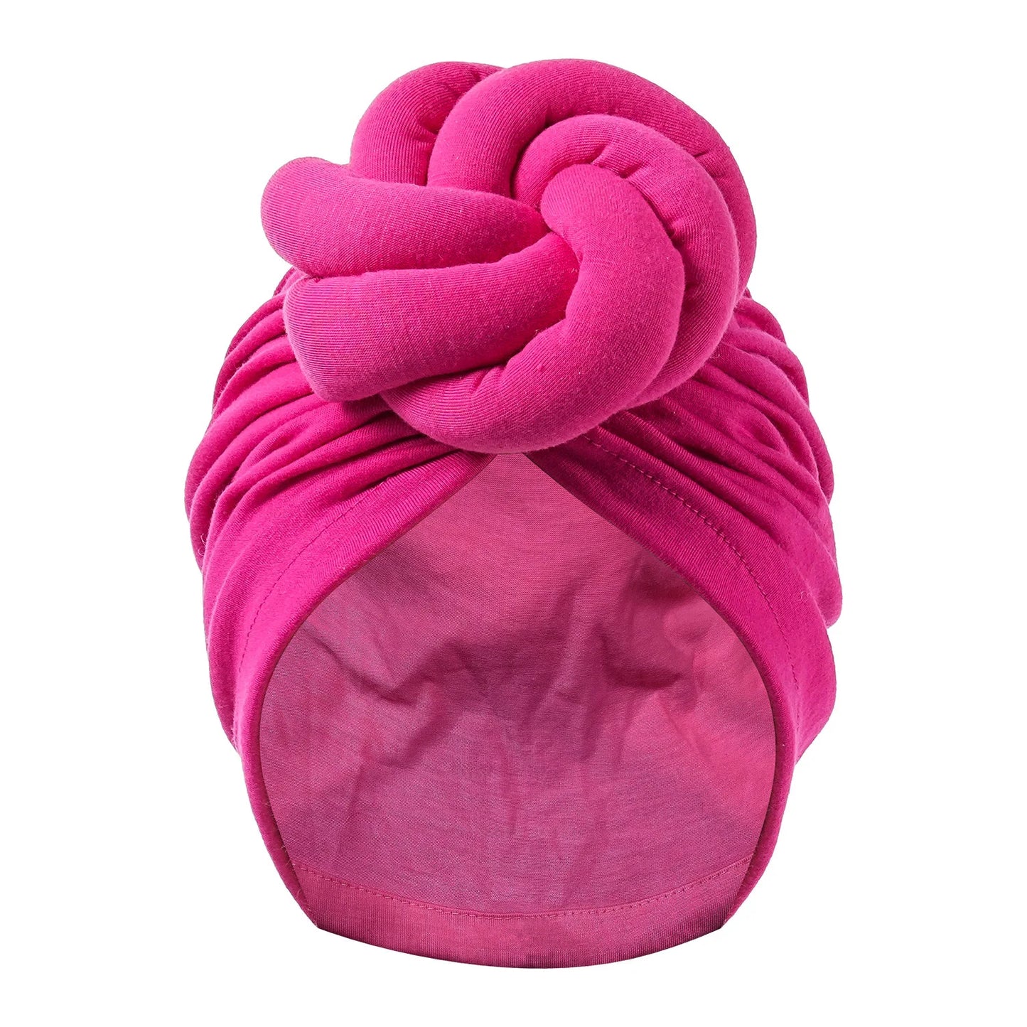 New Pre-Made Knotted Turban Hat Solid Color Head Wraps Elegant Pleated Beanies Headscarf For Women Turban