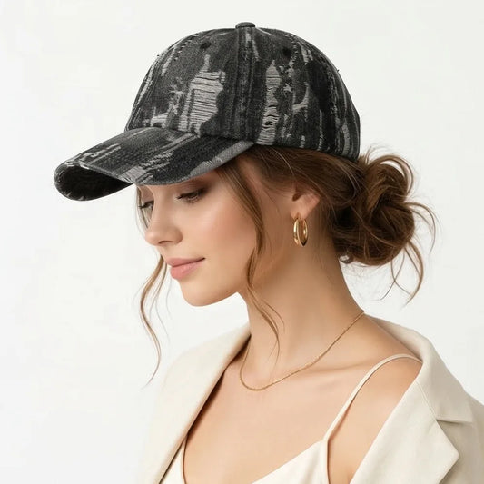 Distressed Denim Cap – The It-Girl Hat You Didn't Know You Needed 🧢✨