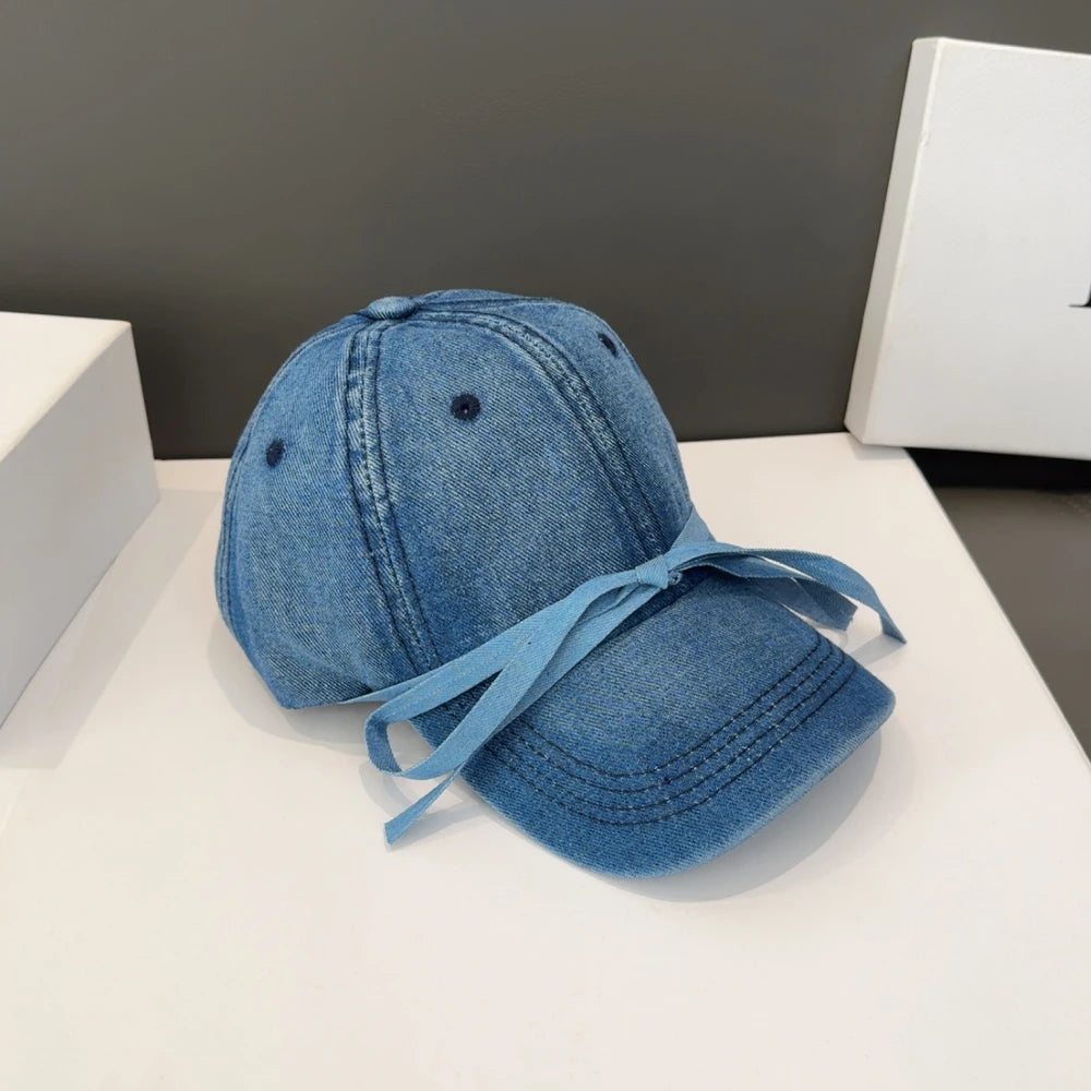 Bow & Diamond Heart Denim Baseball Cap – Cute, Fierce & Totally That Girl 🎀🧢
