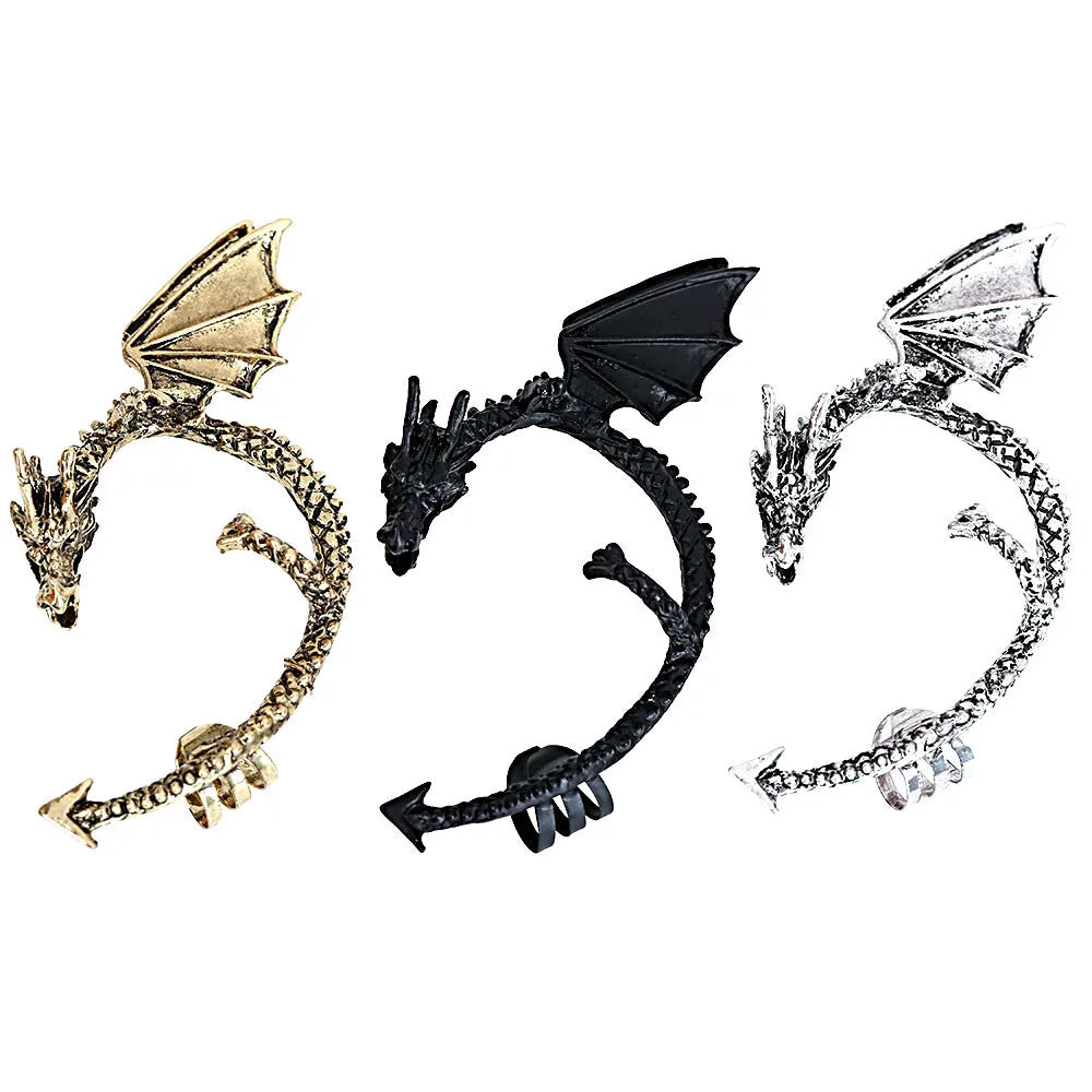 Retro Vintage Gothic Rock Punk Twine Dragon Shape Ear Cuff  Earring Earrings for Women Men  Earrings