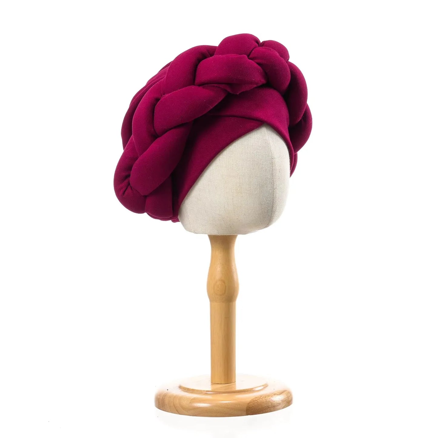 New Exaggerated Braids Turban Cap for Women African Wedding Party Headwear Hats Bonnets Headband Hat Hijab Cap