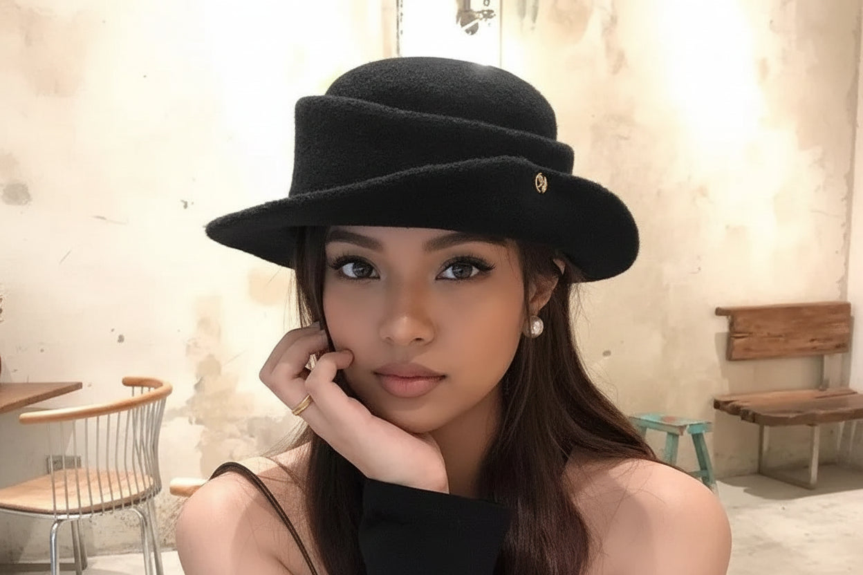 The Coziest Chic Dome Hat — Rolled Brim Woolen Felt for Fall & Winter