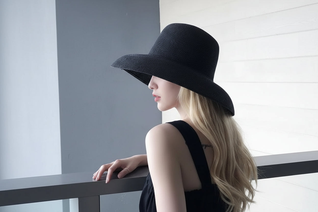 Wide Brim Straw Sun Hat — Packable Beach Hat for Summer