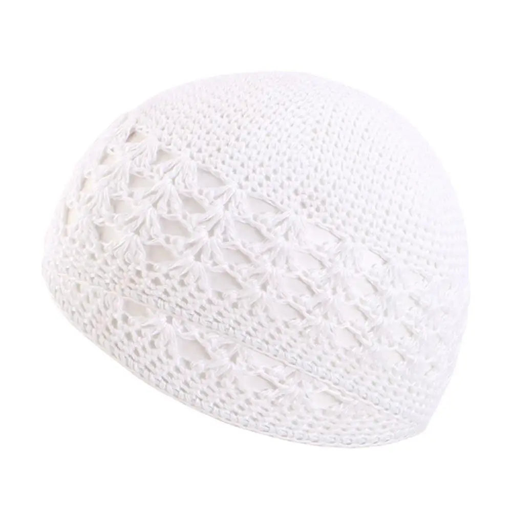 New Handmade Hollow Crochet Hats For Women Fashion Flowers Crochet Beret Cap Summer Breathable Pullover Skullies Decorative Hat