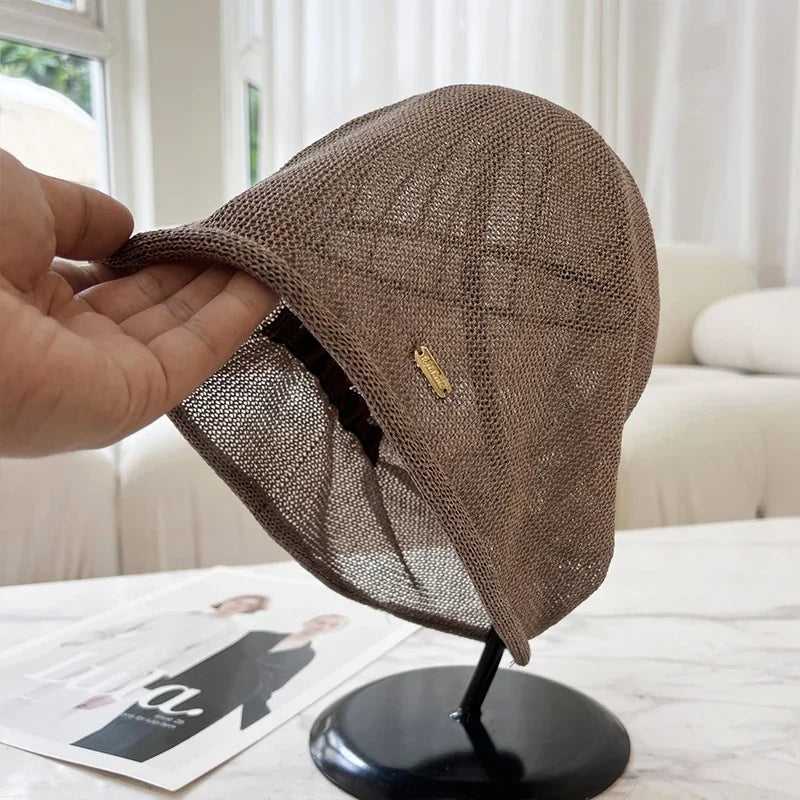 Elegant Mesh Linen Beanie