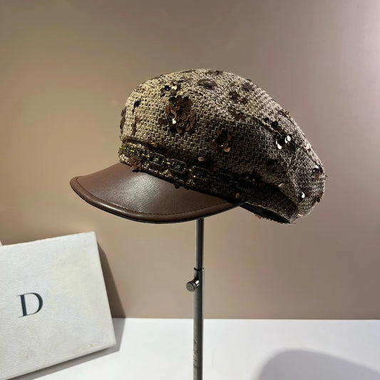 Floral Sequined Beret