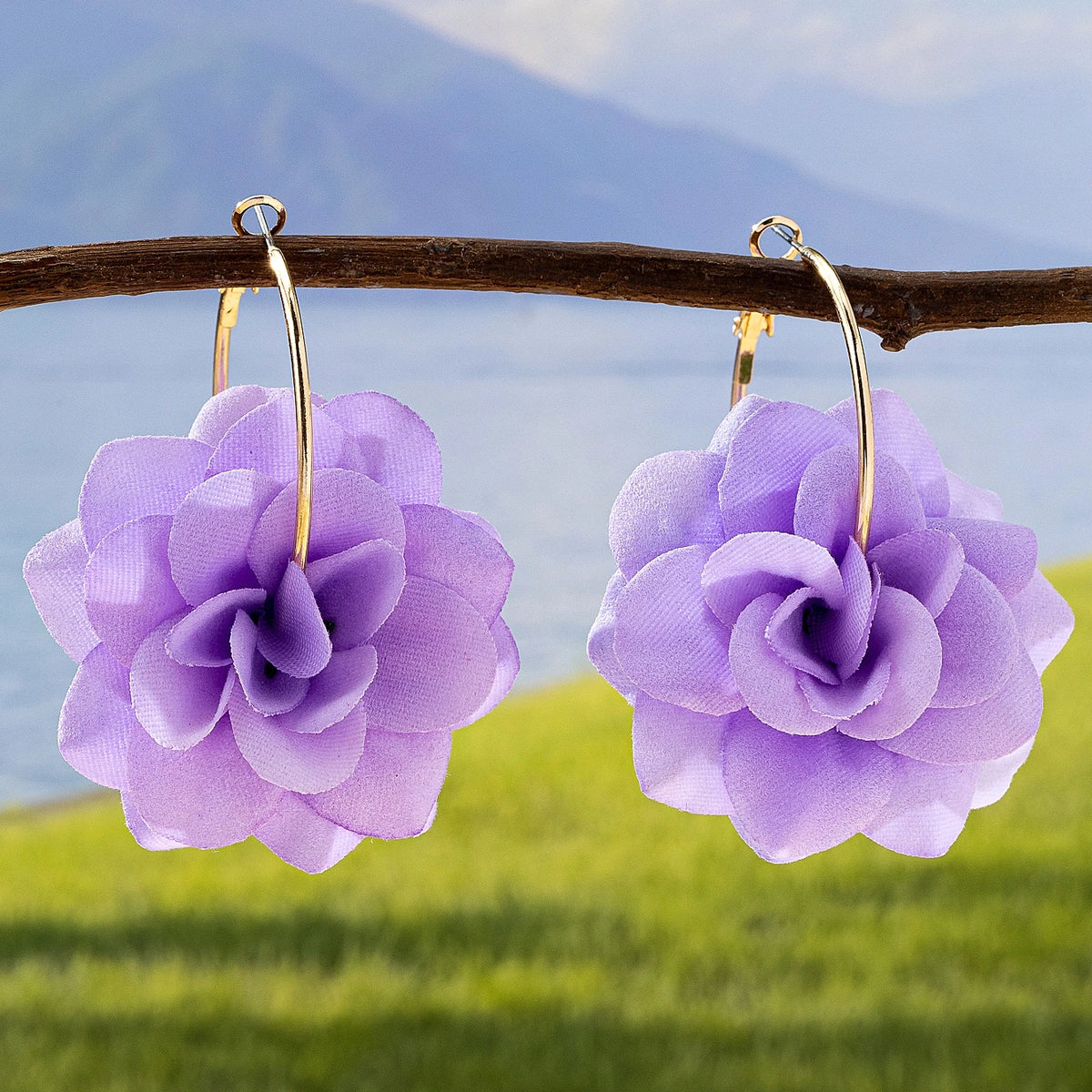 3D Fabric Flower Hoop Earrings — Cute, Romantic & Always On-Trend 🌸