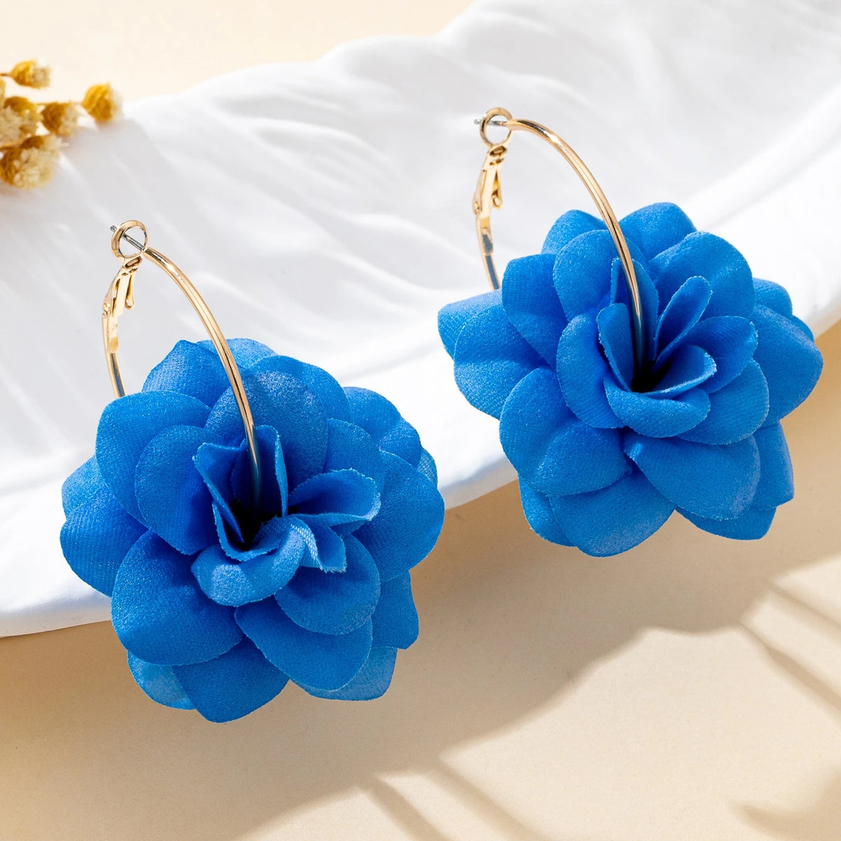 3D Fabric Flower Hoop Earrings — Cute, Romantic & Always On-Trend 🌸