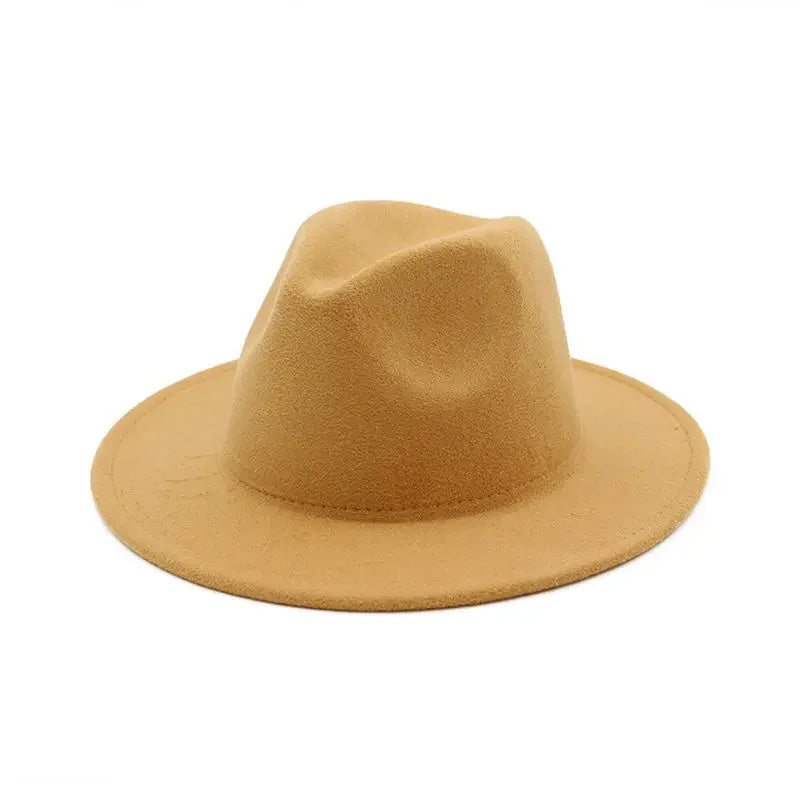 Hat Women Hat Luxury Hats for Women Fashion Formal Wedding Decorate Camel Panama Cap Jazz Flat Brim Top Fedora Hat Gorras