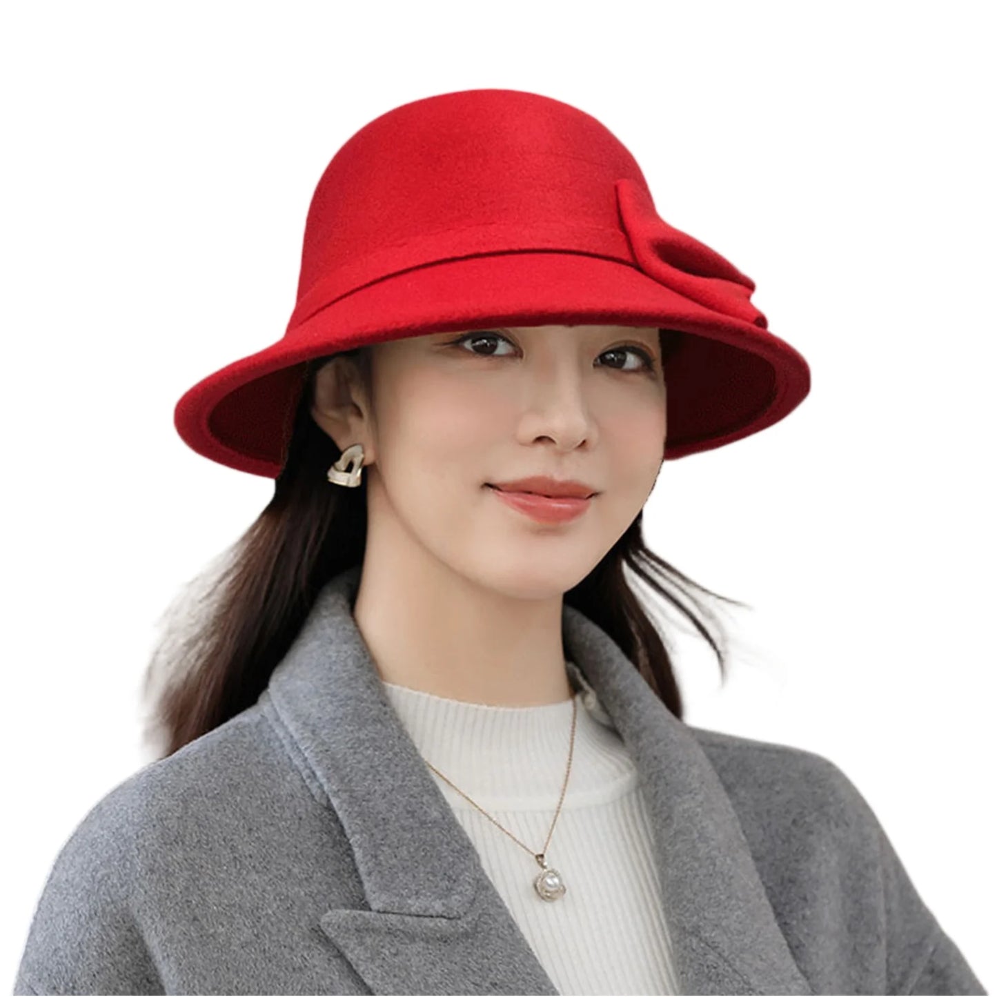 Wool Hat Trendy Bucket Hat Versatile Vintage British Hat Fashionable Women Winter Warm Headwear Retro Elegant Chic Round Top