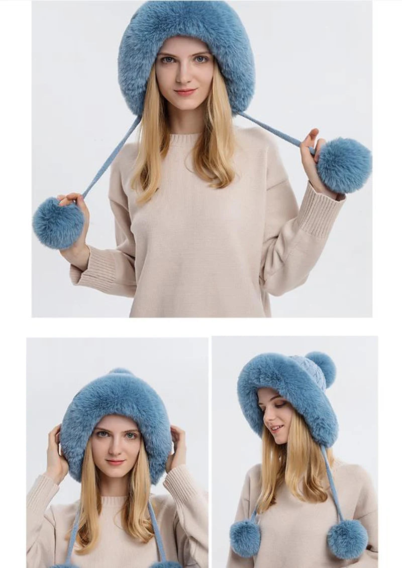 Knitted Balaclava Beanie Hat – Built-In Face Mask, Hood & Neck Scarf for the Woman Who Does It All ❄️🧶