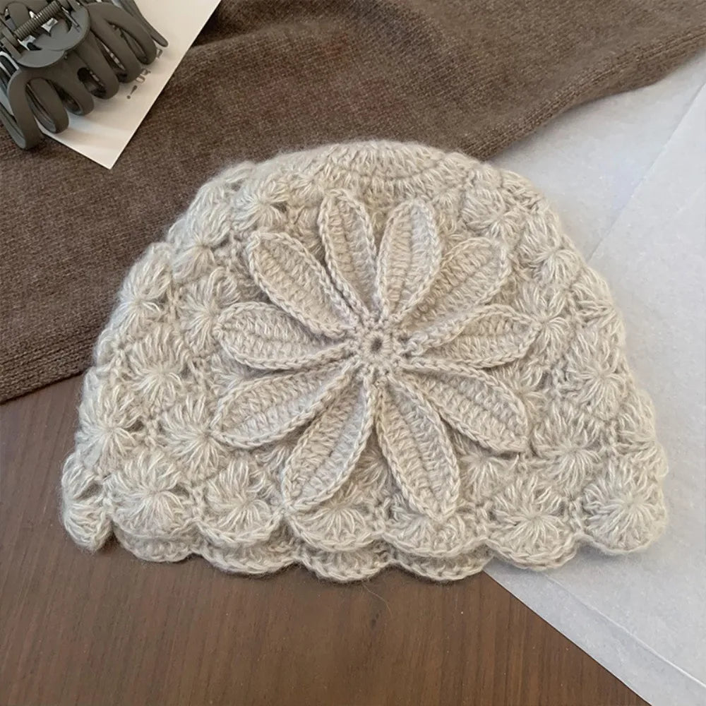 Handmade Crochet Flower Hat Thin Bohemian Style for All Seasons