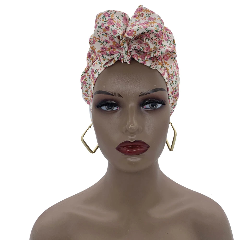 Elegant Retro Turban for Women Headscarf Cap Soild Color Ladies Beanies Caps