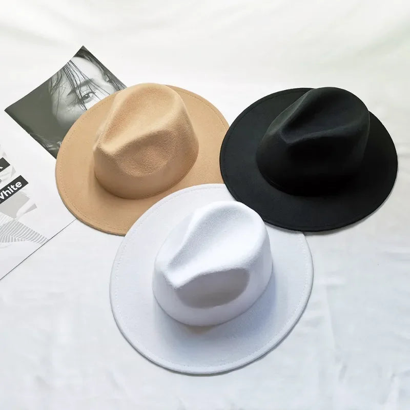 Hat Women Hat Luxury Hats for Women Fashion Formal Wedding Decorate Camel Panama Cap Jazz Flat Brim Top Fedora Hat Gorras