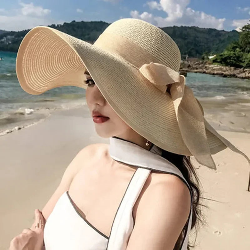 Women Hat Foldable Summer Straw Hat For Beach Travel Visors Female Face Protection UV Cut Bucket Cap Girl Sun Panama Wholesale