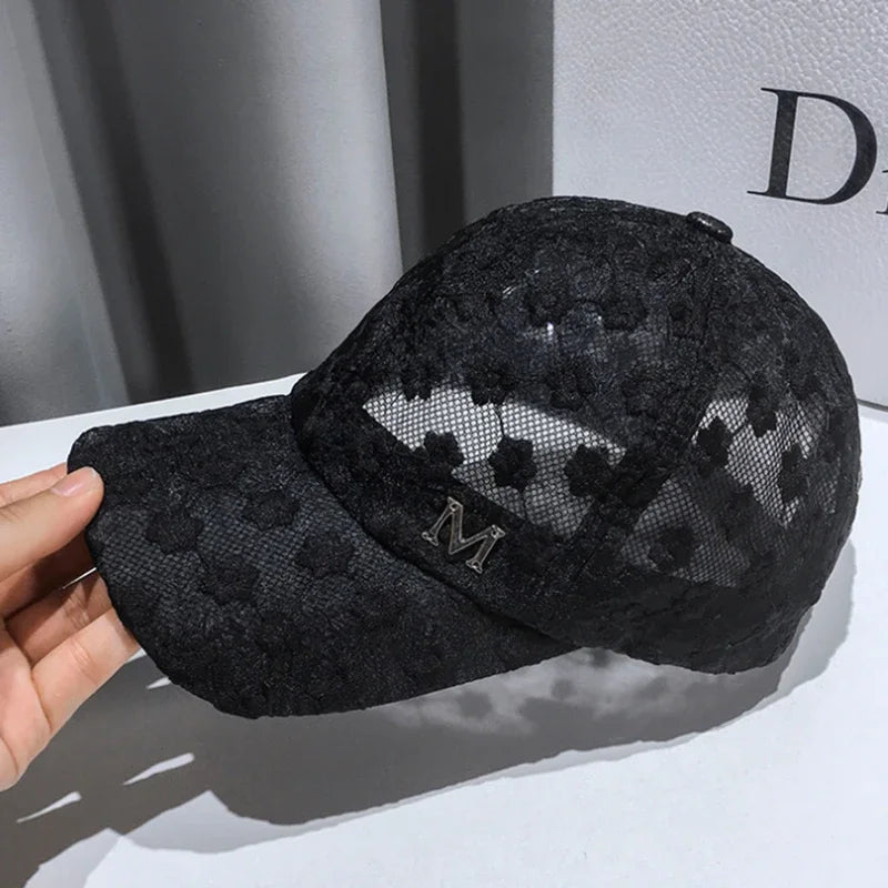Summer Lace Mesh Baseball Cap – Breathable Cotton, Sun Protection & Giving Effortless Outdoor It-Girl Energy ☀️🌸