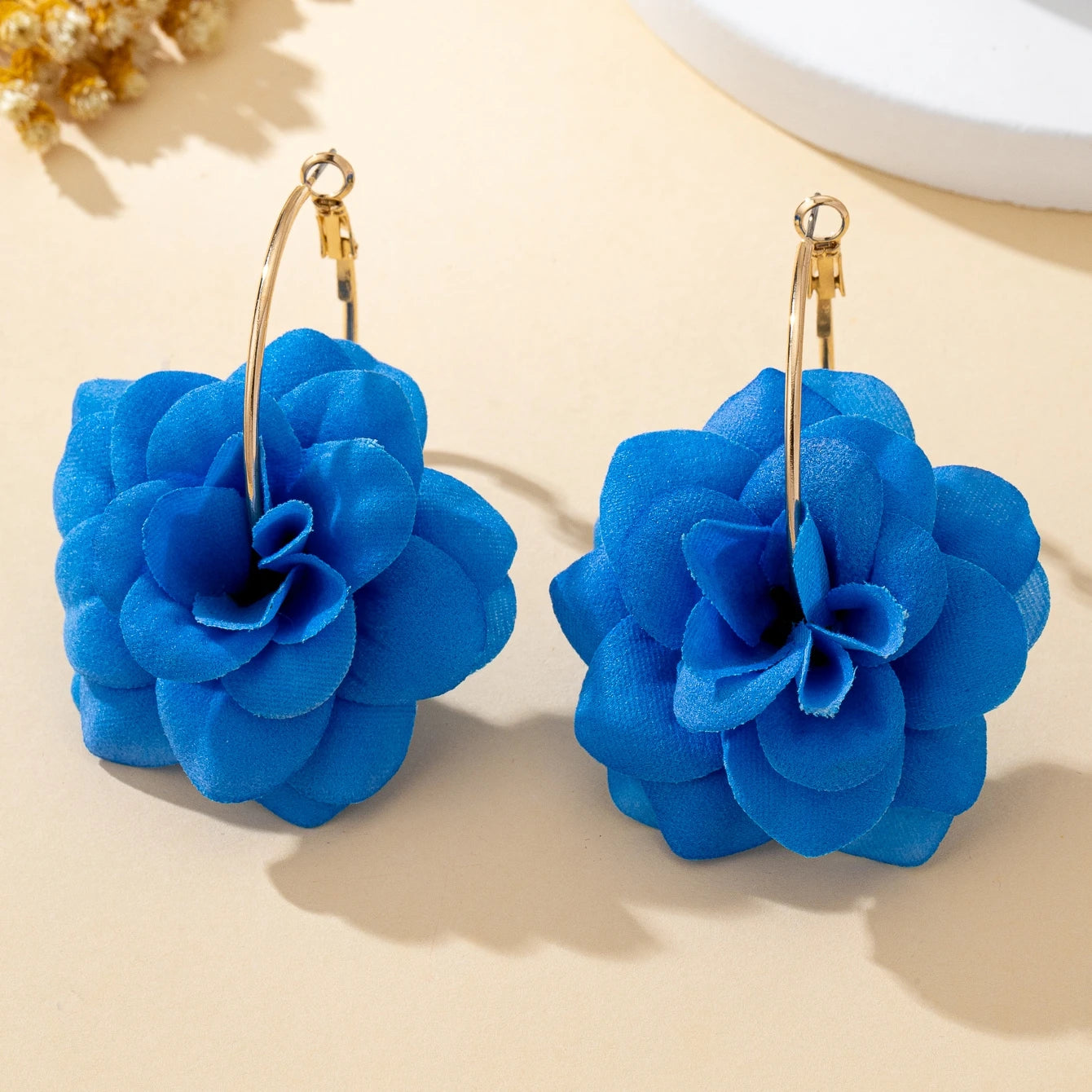 3D Fabric Flower Hoop Earrings — Cute, Romantic & Always On-Trend 🌸