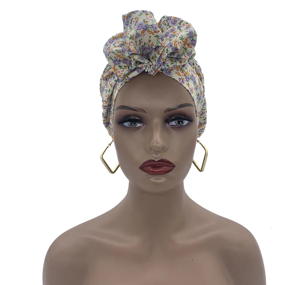 Elegant Retro Turban for Women Headscarf Cap Soild Color Ladies Beanies Caps