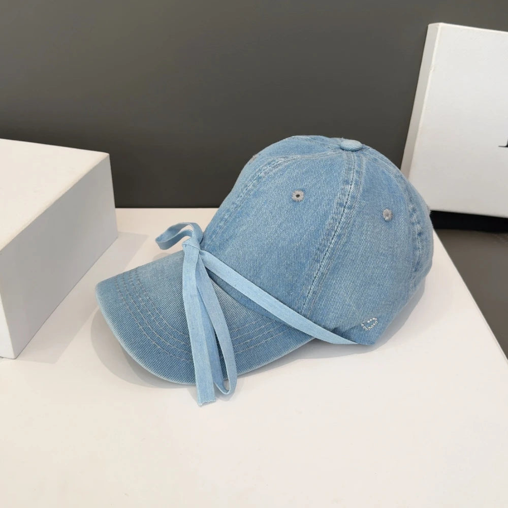 Bow & Diamond Heart Denim Baseball Cap – Cute, Fierce & Totally That Girl 🎀🧢