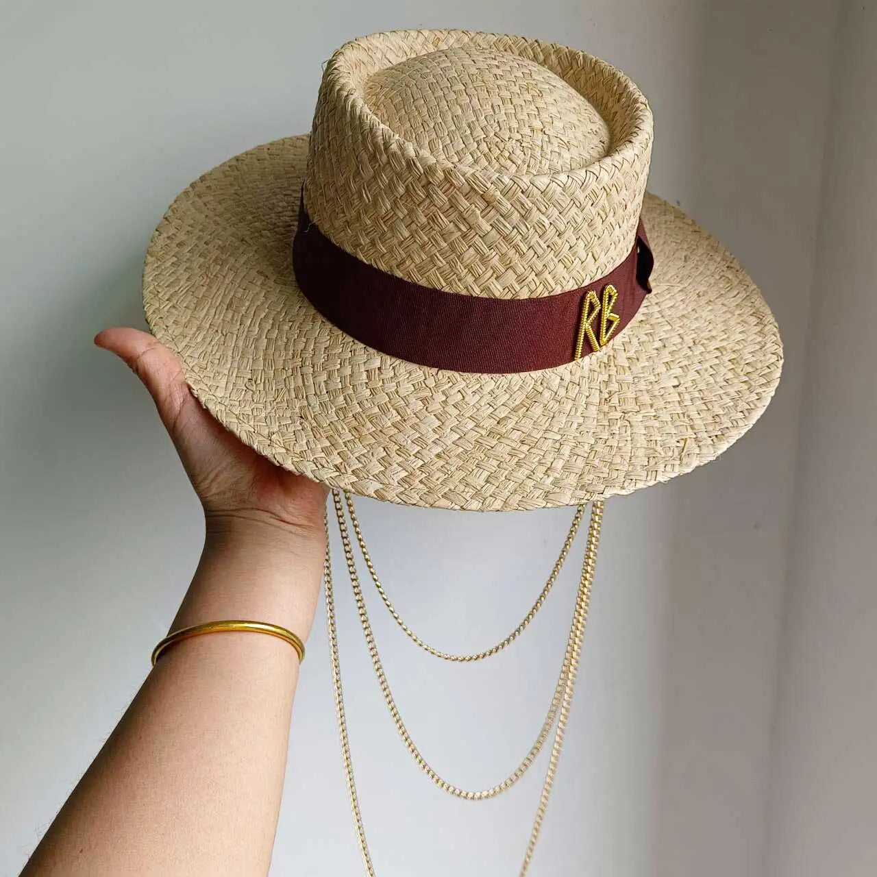 Summer straw hat black edging French elegant ladies seaside travel sun hat Hepburn style wide brim straw hat  кепка женская