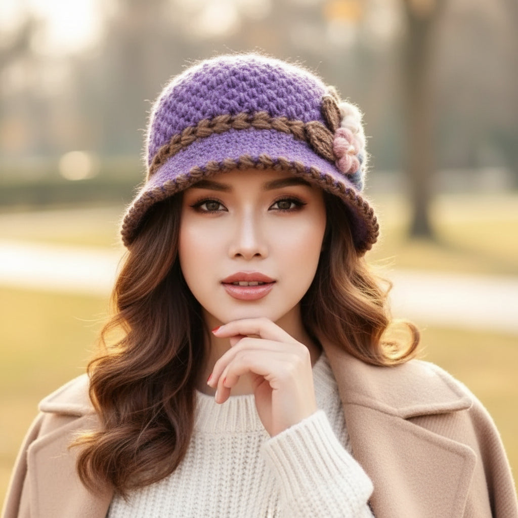Warm Knitted Bucket Hat – Windproof Plush Yarn, Foldable Crochet & Giving Cozy Outdoor It-Girl Energy 🪣✨