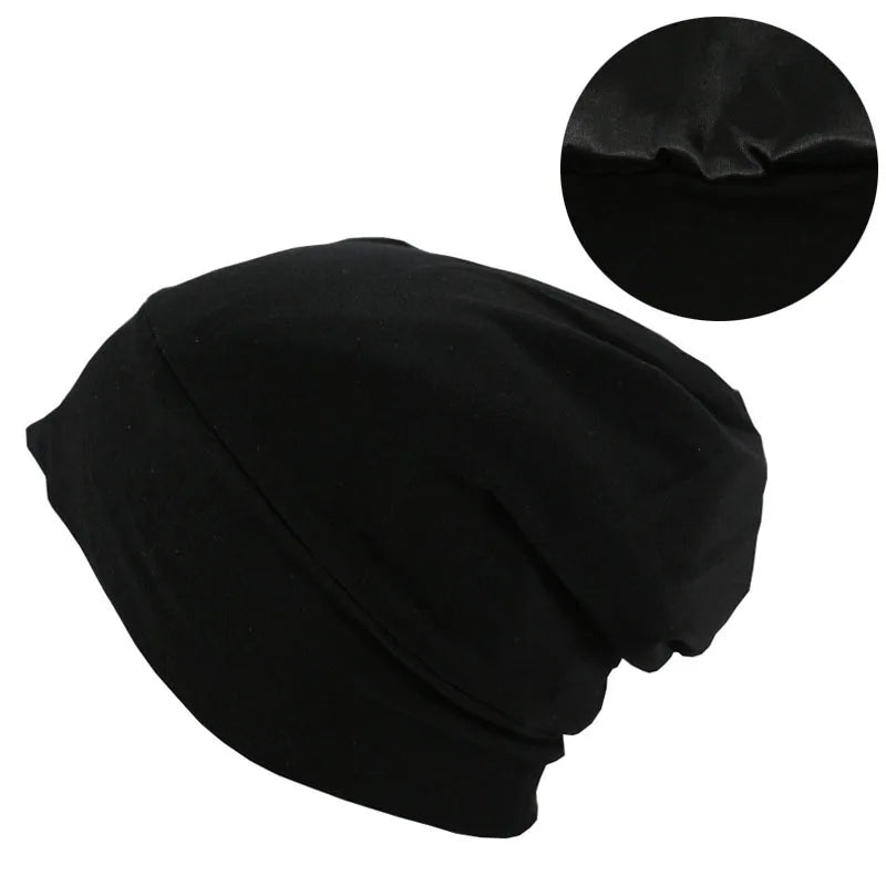 Satin-Lined Sleeping Hair Cap – Double Layer, Elastic Fit & Your Hair’s New Best Friend 🌙✨