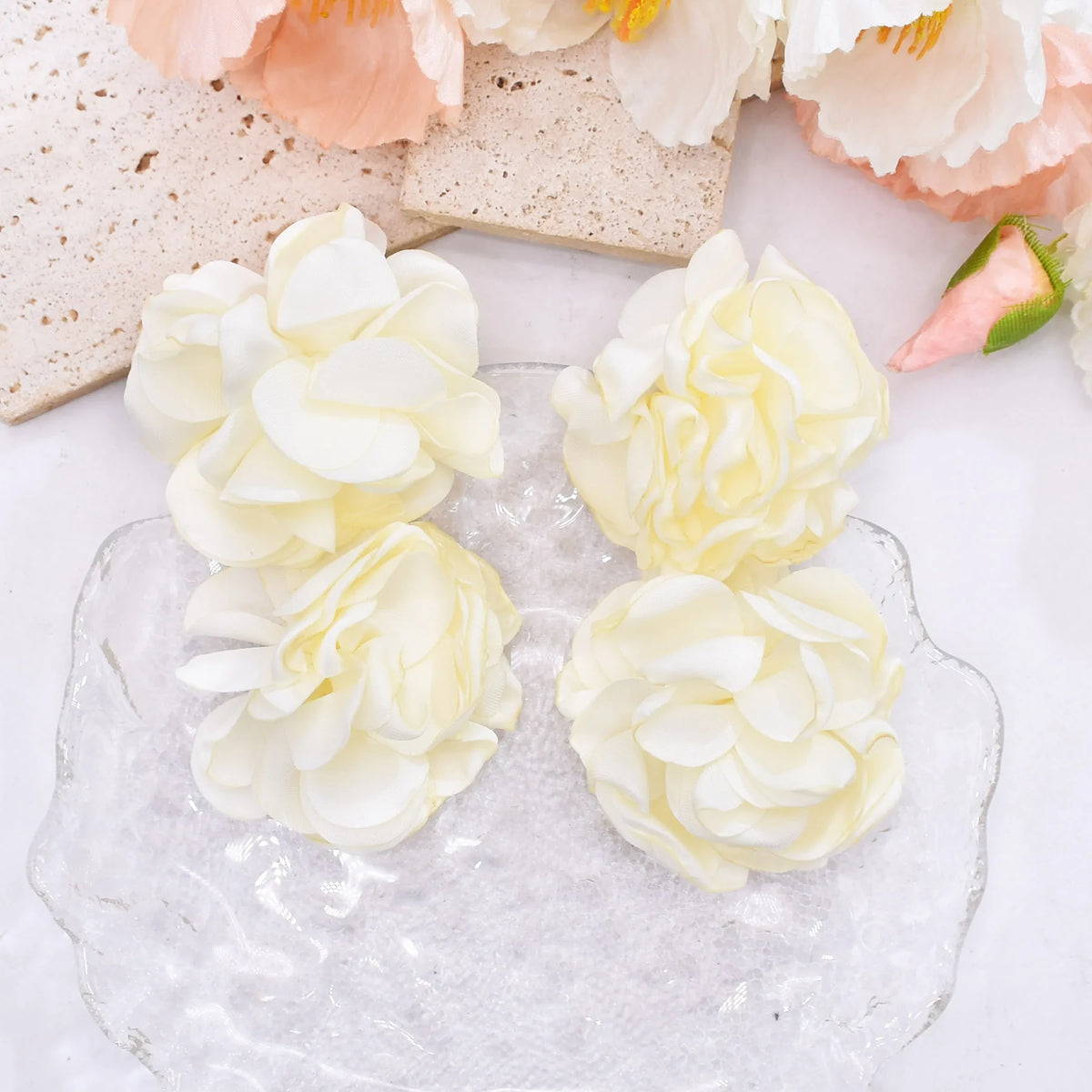 Oversized Fabric Rose Stud Earrings – Big Blooms, Bigger Energy 🌹✨