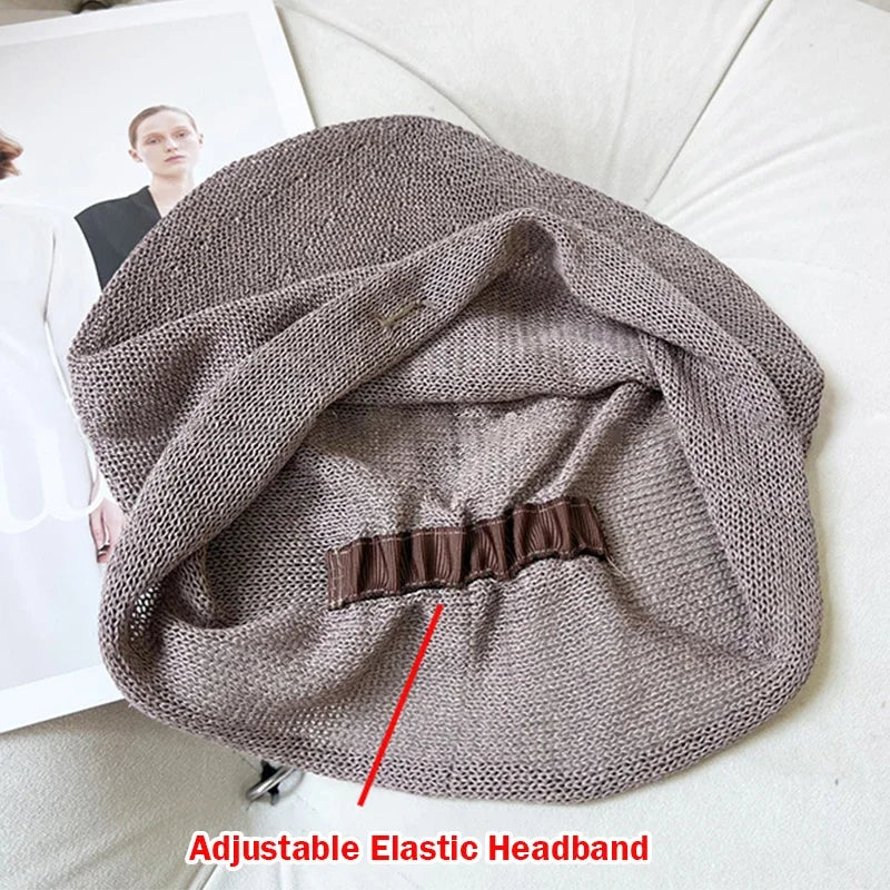 Elegant Mesh Linen Beanie