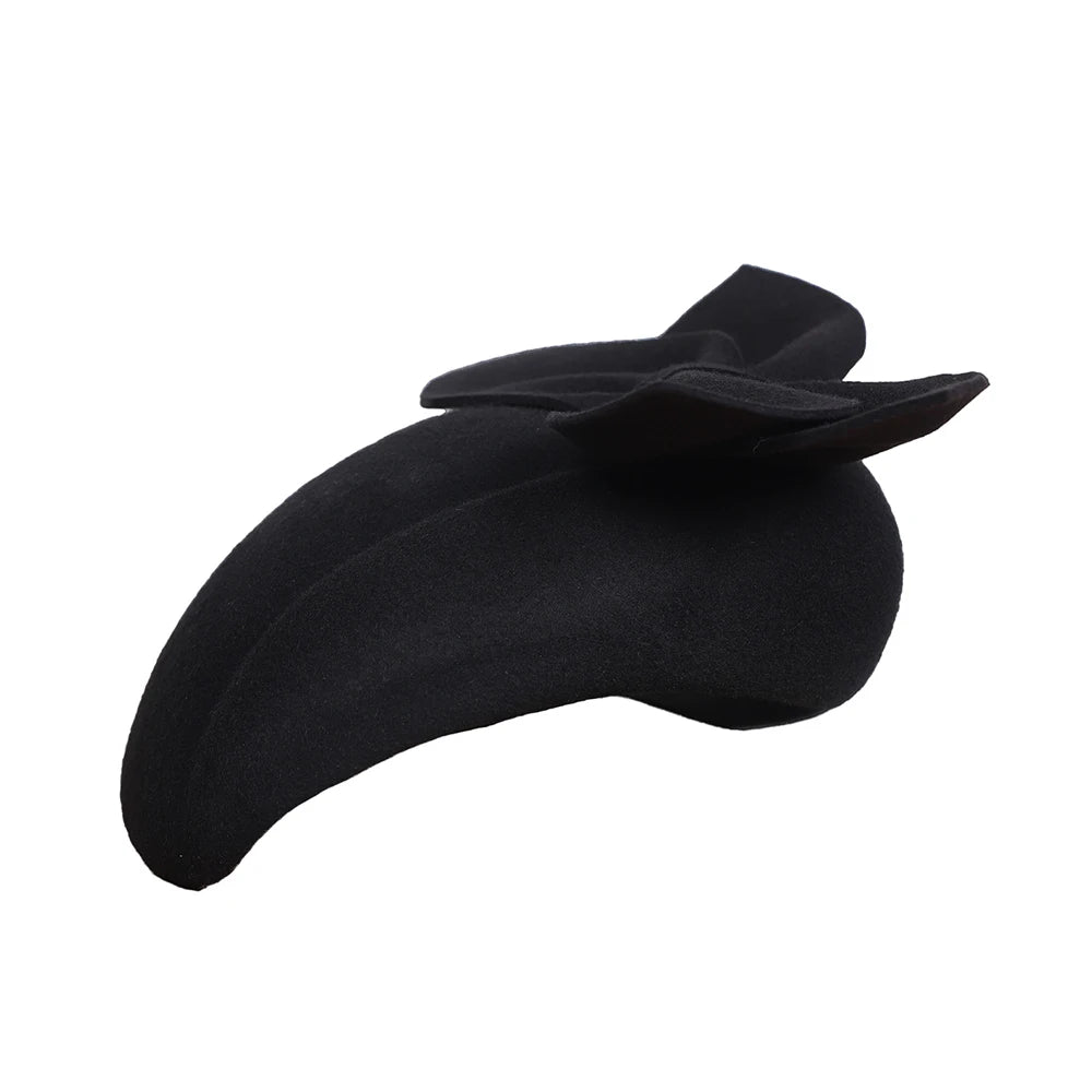 Elegant Bowknot Wool Beret Cap