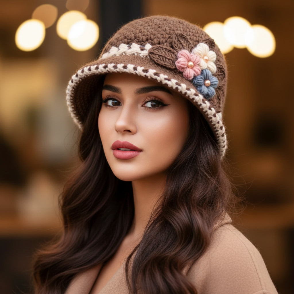 Warm Knitted Bucket Hat – Windproof Plush Yarn, Foldable Crochet & Giving Cozy Outdoor It-Girl Energy 🪣✨