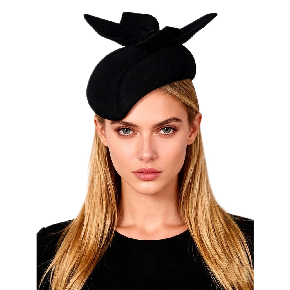 Elegant Bowknot Wool Beret Cap