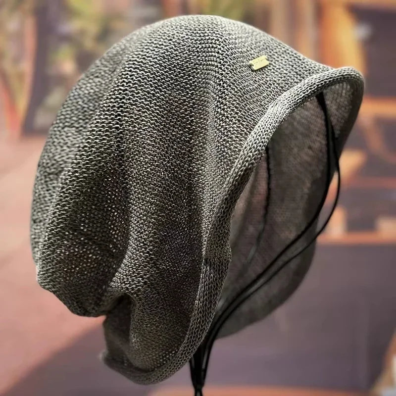 Elegant Mesh Linen Beanie