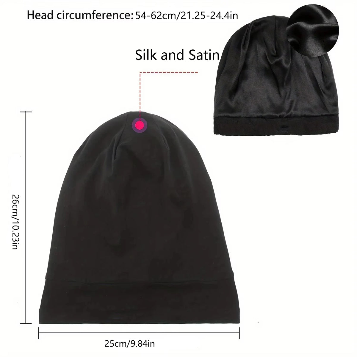 Satin-Lined Sleeping Hair Cap – Double Layer, Elastic Fit & Your Hair’s New Best Friend 🌙✨