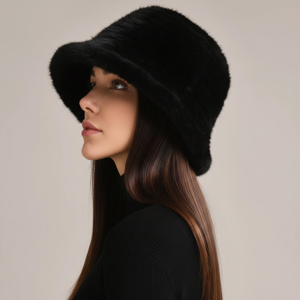 Luxury Real Mink Fur Winter Hat – Floral Knit, Soft & Giving Cozy Glam Crown Energy 🌸❄️