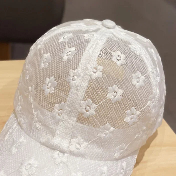 Summer Lace Mesh Baseball Cap – Breathable Cotton, Sun Protection & Giving Effortless Outdoor It-Girl Energy ☀️🌸