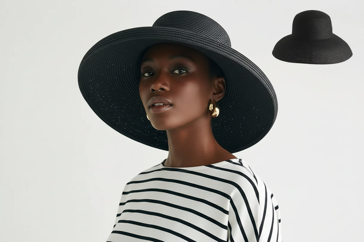 Wide Brim Straw Sun Hat — Packable Beach Hat for Summer